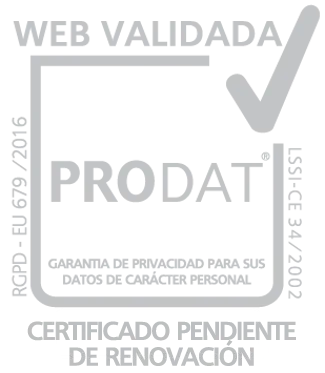 Sello Prodat de web validada en RGPD y LSSI-CE